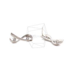 ERG-2081-MR [2pieces] Ribbon earrings, Rope Ribbon Earring / 10m 第2張的照片