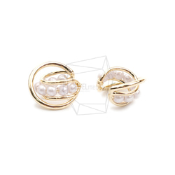 ERG-2083-G【2個入り】パールラウンドイヤーカフ/Pearl Round Earcuffs Earrings 3枚目の画像