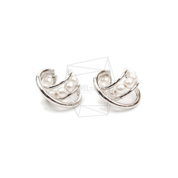 ERG-2083-R【2個入り】パールラウンドイヤーカフ/Pearl Round Earcuffs Earrings 1枚目の画像