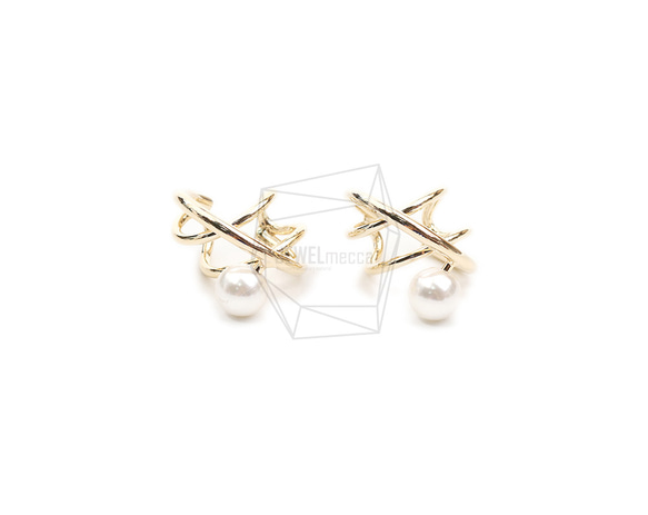 ERG-2084-G【2個入り】パールラウンドイヤーカフ/Pearl Round Earcuffs Earrings 1枚目の画像