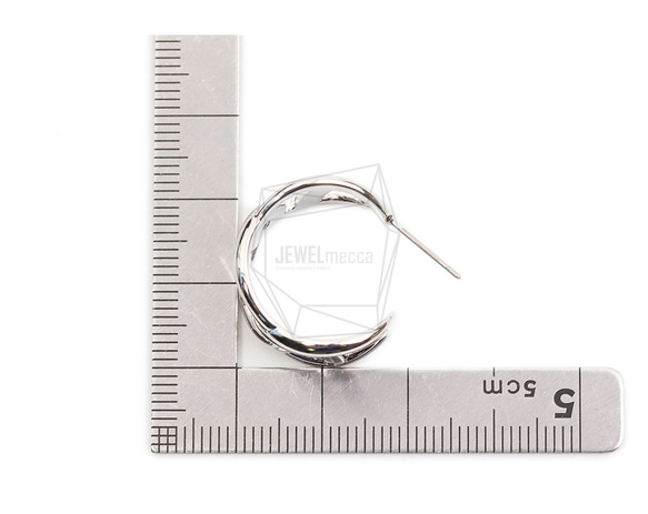 ERG-2086-R [2 件] 圓形耳環，圓形耳釘 / 18mm x 20mm 第5張的照片
