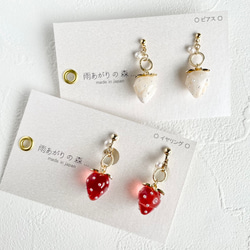 送料無料】＊雨あがりの森…＊いちごのピアス・イヤリング ピアス
