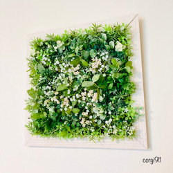 ウォールグリーン 45cm×45cm 生い茂る小さな草花 ※光触媒加工※ 3枚目の画像