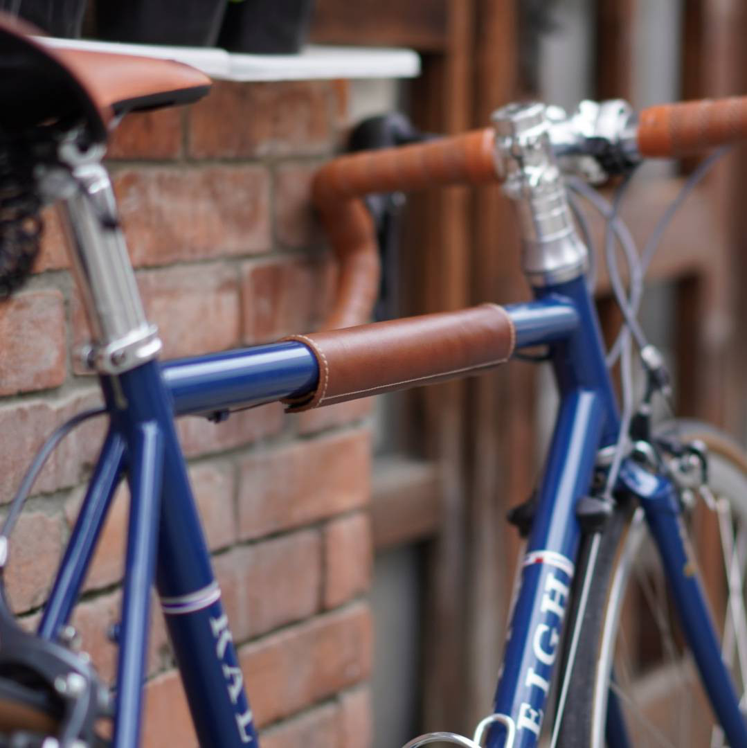 本体ヌメ革 レザー 自転車 トップチューブカバーフレームカ