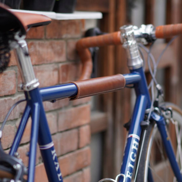 本体ヌメ革 レザー 自転車 トップチューブカバーフレームカ