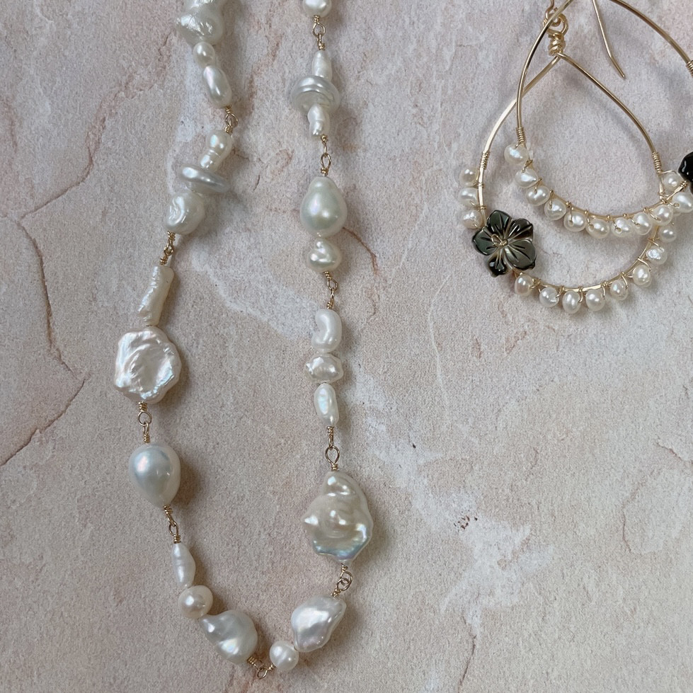 〖 necklace 〗2way pearl necklace(淡水パール) 4,000円