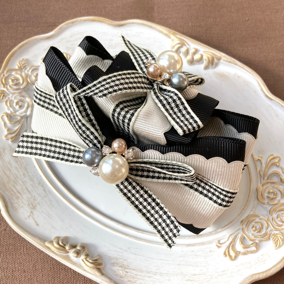 ハンドメイド♡♡ファーバンスクリップ♡♡Fancyギンガムチェックイエロー ハンドメイド♡♡ファーバンスクリップ♡♡Fancyギンガム