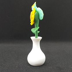 ひまわりと大村さん(置物)花瓶白d 4枚目の画像