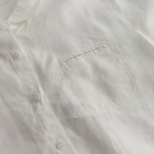 リネン100%＊隠しポケット/背中ギャザー＊シャツ/3色 T-36X シャツ