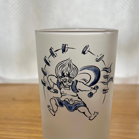 【父の日ギフト】風神雷神が爽やかに彩る☆夏のビアグラス＜京絵付け＞ビールにぴったり！ 7枚目の画像