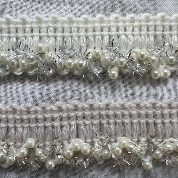 【50厘米起】RCP-00120N 珍珠蕾絲花邊編織絲帶 蕾絲絲帶 絲帶材質珍珠 第2張的照片