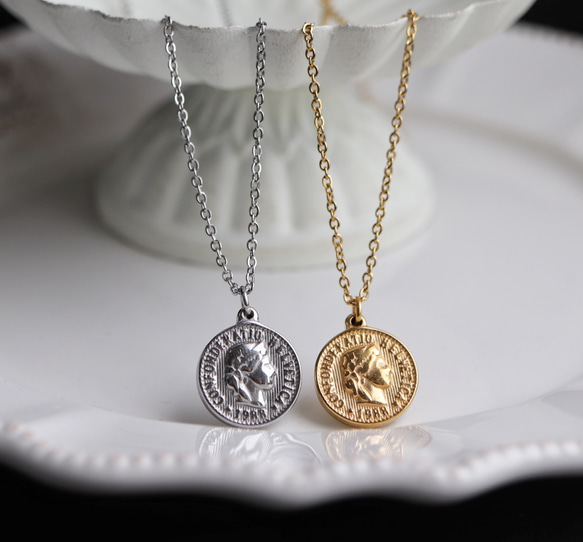 Small coin charm】エリザベス K18コイン チャーム 御守り（K18