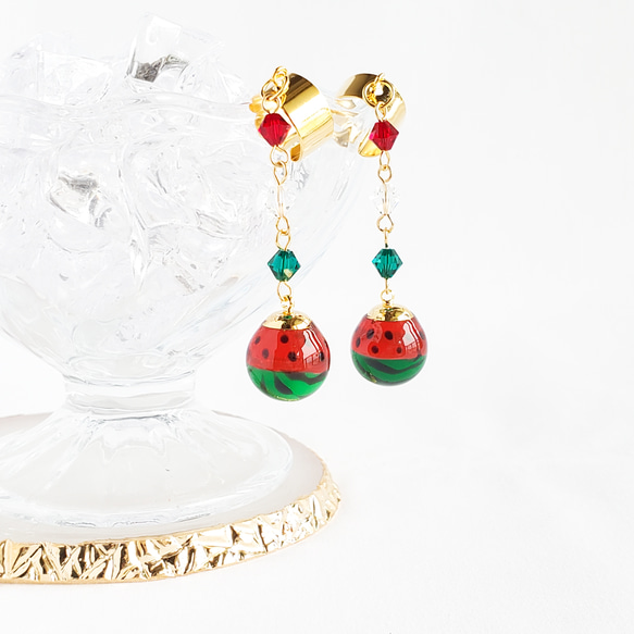 スイカ煌録玉のイヤーカフ 4枚目の画像