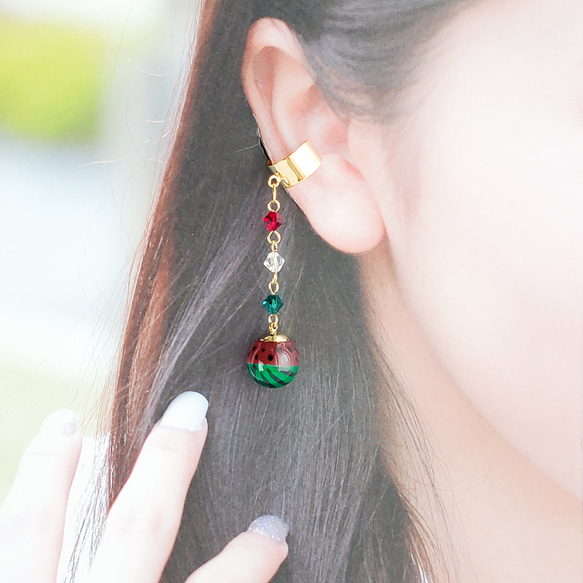 スイカ煌録玉のイヤーカフ 2枚目の画像