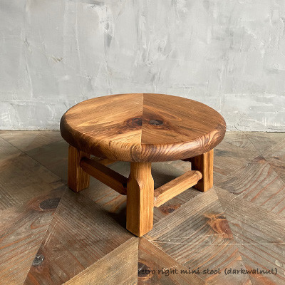 【レトロライトスツール】高さ15cm ちゃぶ台用チャイルドチェア ミニ 無垢材　子ども　【サイズオーダー可能】