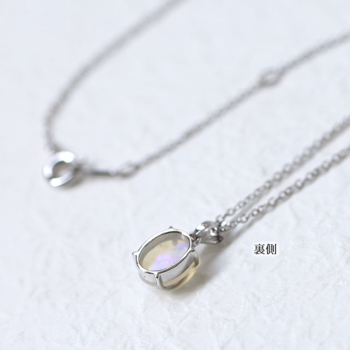 シルバー925 プレシャスオパール ペンダントネックレス 40cm