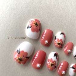 フラワーnail くすみピンク 2枚目の画像