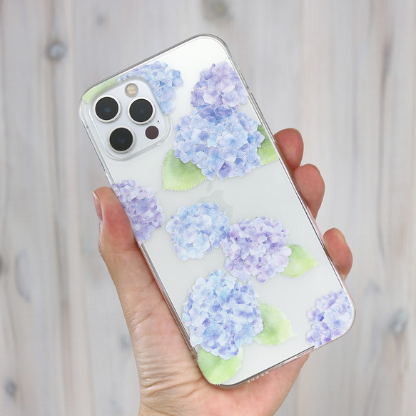 繡球花透明智慧型手機保護殼 [軟型] iPhone / Android 第3張的照片