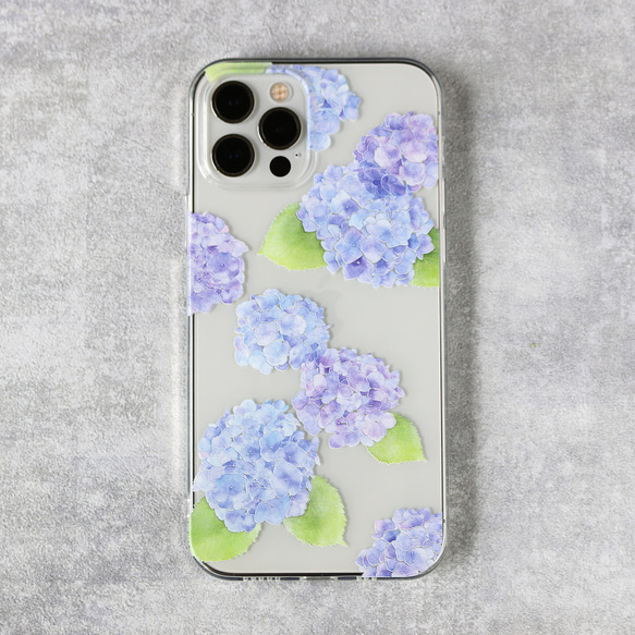 繡球花透明智慧型手機保護殼 [軟型] iPhone / Android 第2張的照片