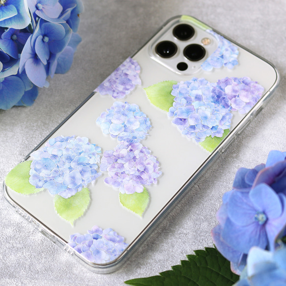 繡球花透明智慧型手機保護殼 [軟型] iPhone / Android 第1張的照片