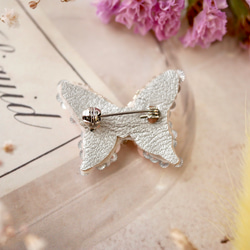 送料無料*॰ْ✧ً Ruban couture butterfly(オートクチュール刺繍仕上げの蝶々のブローチ) 3枚目の画像