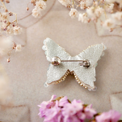 送料無料*॰ْ✧ً Ruban couture butterfly(オートクチュール刺繍仕上げの蝶々のブローチ) 3枚目の画像