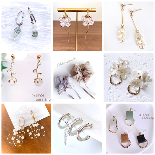 ♥️100 イヤーカフ パール 3連 フラワー 片耳 両耳 イヤカフ フープ