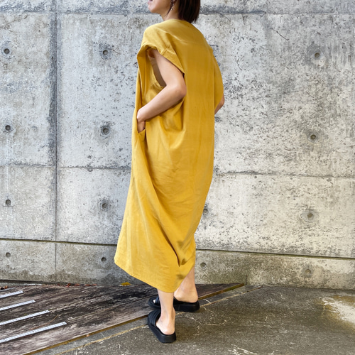 リラックスワンピース(マスタードイエロー） ワンピース MELUMO 通販