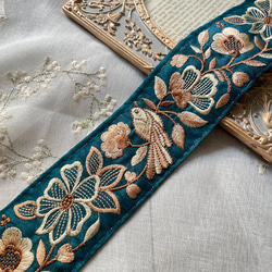 インド刺繍リボン　刺繍リボン　リボン　りぼん　スパンコール 2枚目の画像