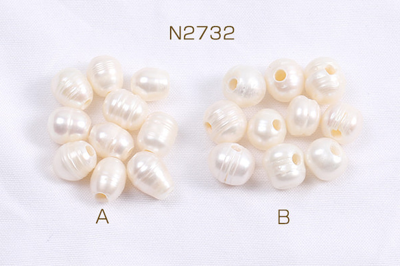 N2732-A 18個  高品質淡水パールビーズ 天然素材 不規則型 全2種  3X（6ケ） 1枚目の画像