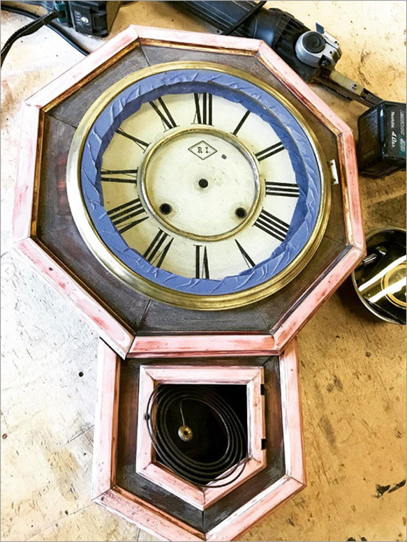 振り子時計 柱時計 ぜんまい時計 ぼんぼん時計 古時計 掛け時計 昭和レトロ 雑貨 アンティーク 八角形 8枚目の画像