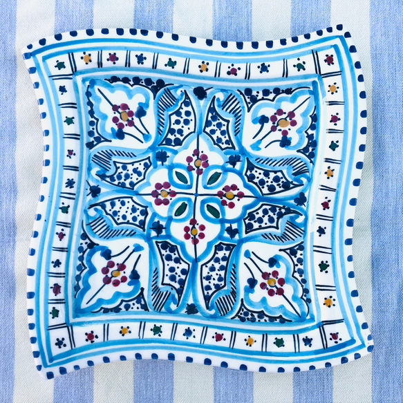 アフリカ柄フル-ツ皿(手書きハンドメイド)