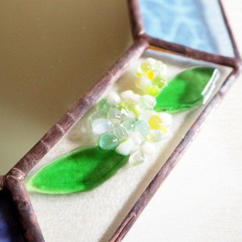 ステンドグラスの紫陽花ミラー その他インテリア雑貨 Unit Glass ステンドグラスの紫陽花ミラー その他インテリア雑貨 Unit Glass