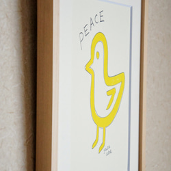 原画『PEACE』水彩イラスト　＊木製額縁入り 2枚目の画像