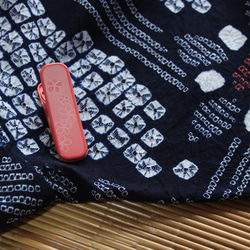 ◇有松鳴海絞　浴衣◇【濃紺 赤　青】花つなぎの古典柄が普遍的で大人かわいい　裄67ｃｍ　　木綿　浴衣　 10枚目の画像