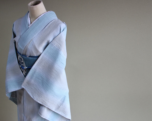1カットのみ】近江ちぢみ麻(ブルー) | 服地とお仕立てのサカモト