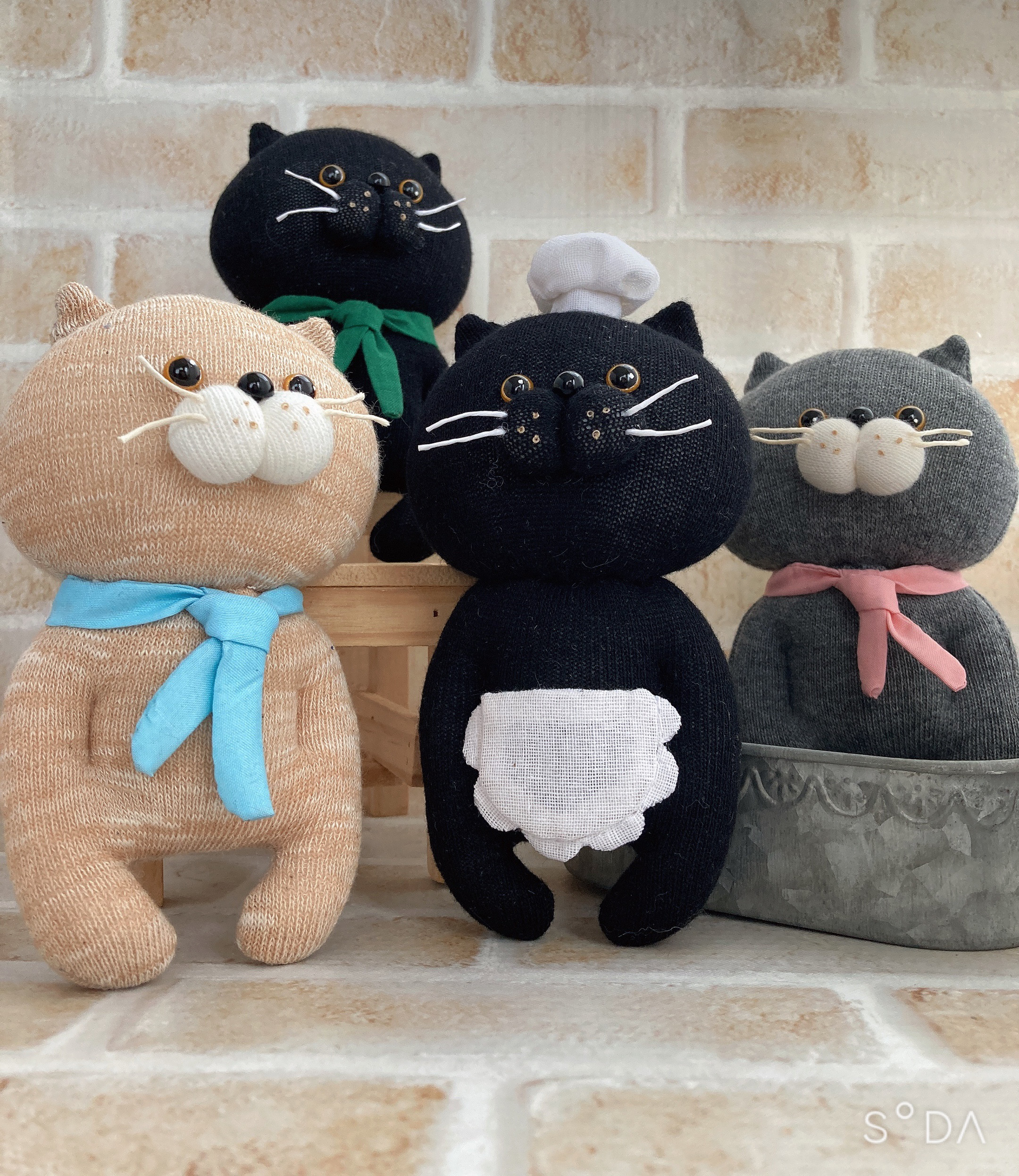 エプロンくまちゃん テディベア 海外作家様 ハンドメイド 熊 部屋飾り