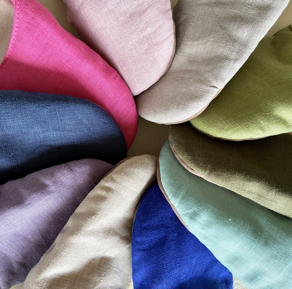 和のいろリネンで暮らしに彩り【ふんわりコースター】色見本＊全10色 19枚目の画像