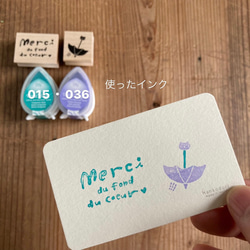 どんな向きにも捺せる♡ねこの傘（オープン）【ラバースタンプ】 5枚目の画像