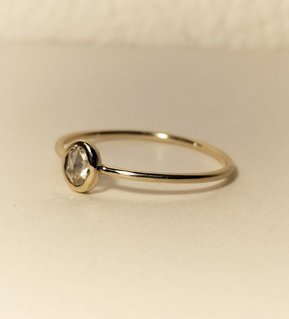 ◆一点物◆ ローズカット ダイヤモンド・gold ring・K10YG・ 4枚目の画像