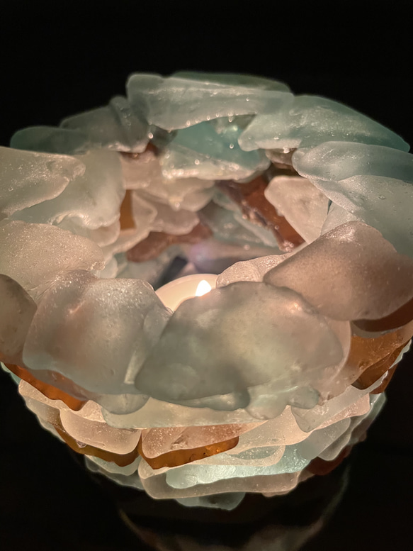 人魚の涙　シーグラスで作るキャンドルホルダー 7枚目の画像