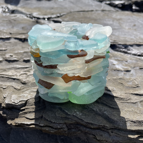 人魚☆オブジェ　キャンドルホルダー 人魚の涙 シーグラスで作るキャンドルホルダー キャンドル・キャンドル