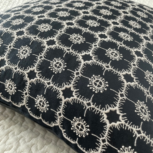 ミナペルホネン　ハンドメイド　クッションカバー★アネモネ　ネイビー ⚮̈ミナペルホネン anemone ネイビー クッションカバー アネモネ