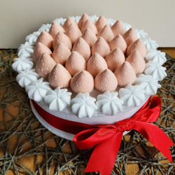 【受注製作】フェルト 白い苺のホールケーキ バースデーケーキ 誕生日 5枚目の画像