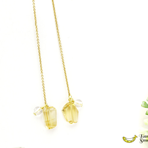 薄色で優しい色味 シトリン ラフカット × ラウンド スパークルカーブ