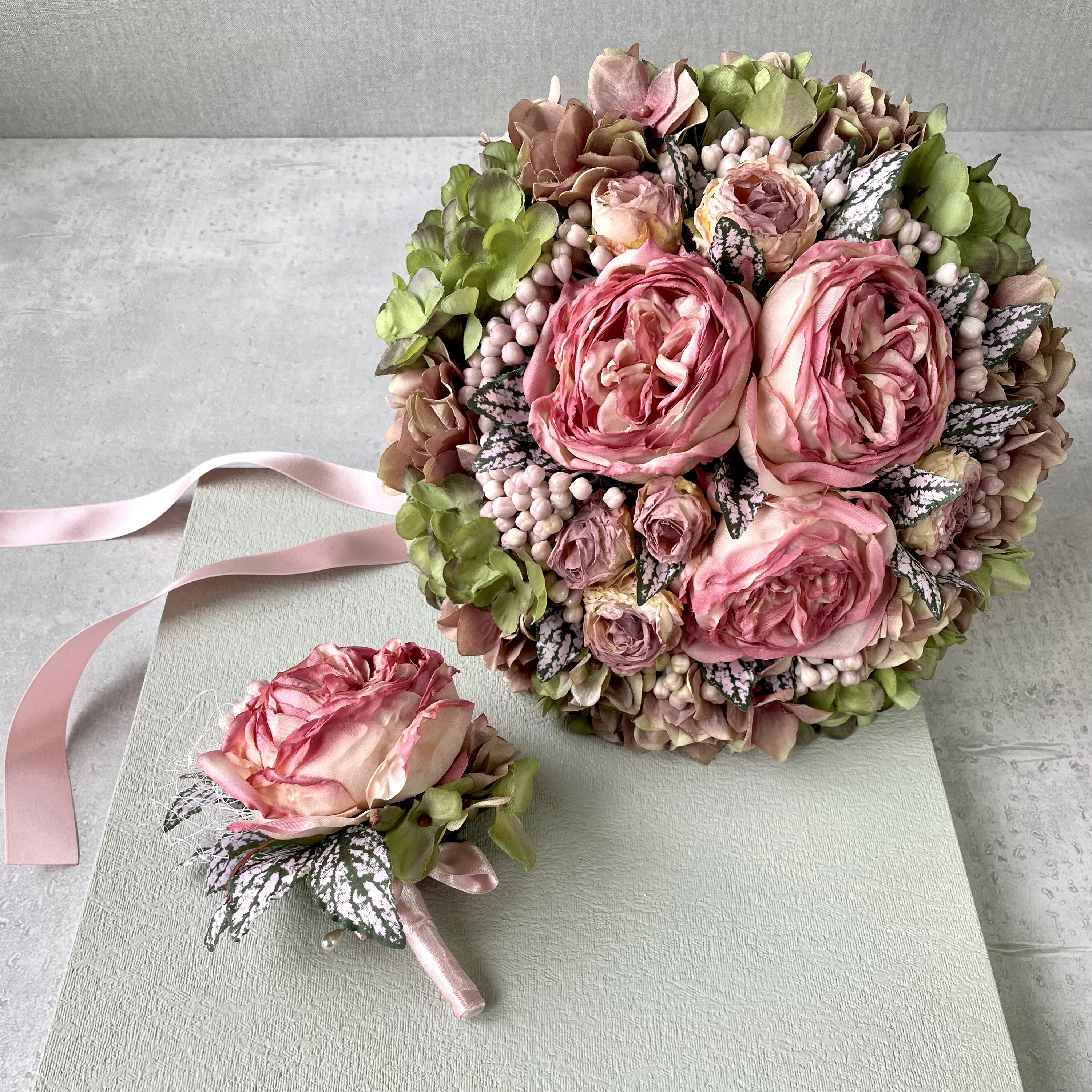 ❁Wedding bouquet❁ドライ風ローズのアンティークブーケ【40614】