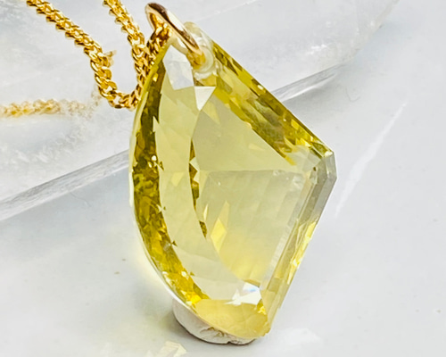 k18 大きなレモンクォーツ ペンダントトップ ペンダントトップ