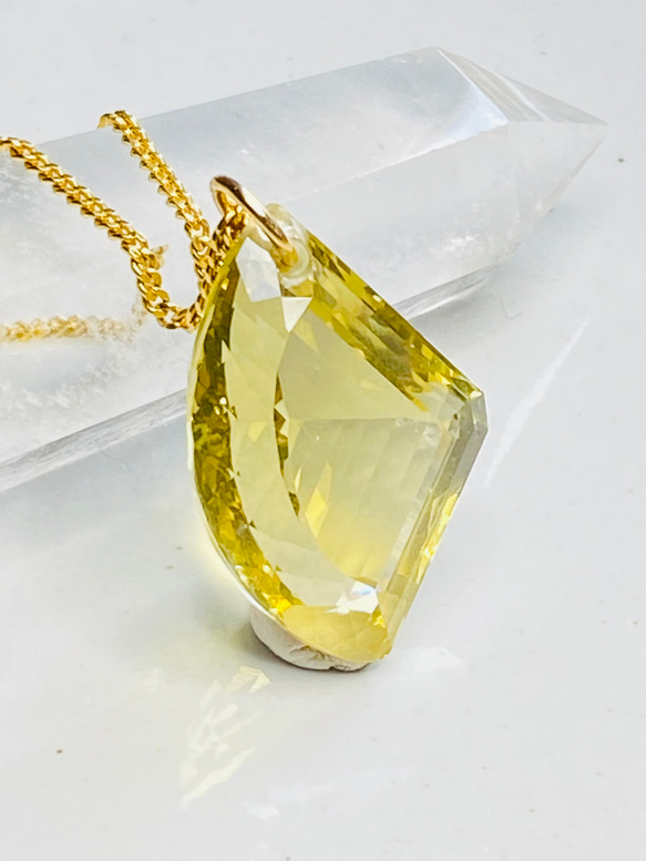 k18 大きなレモンクォーツ ペンダントトップ ペンダントトップ  