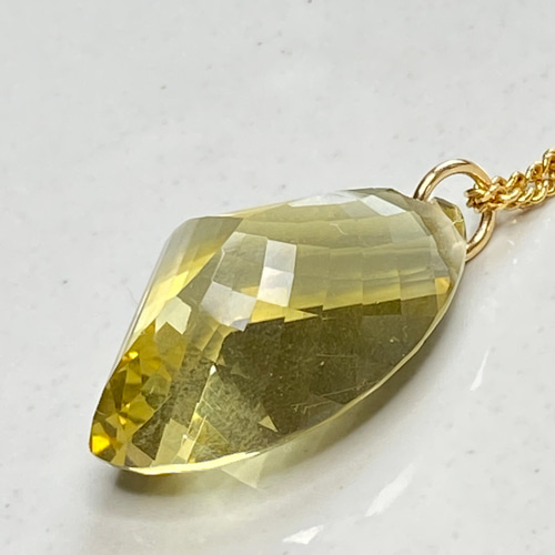 k18 大きなレモンクォーツ ペンダントトップ ペンダントトップ