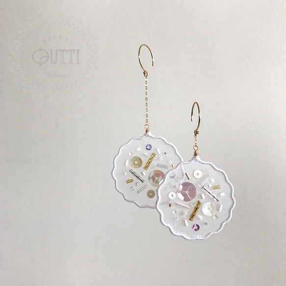 14KGF/刺繍: 'Air Biscuit' MINI P/E #35.WT　-ﾋﾟｱｽ/ｲﾔﾘﾝｸﾞ 6枚目の画像